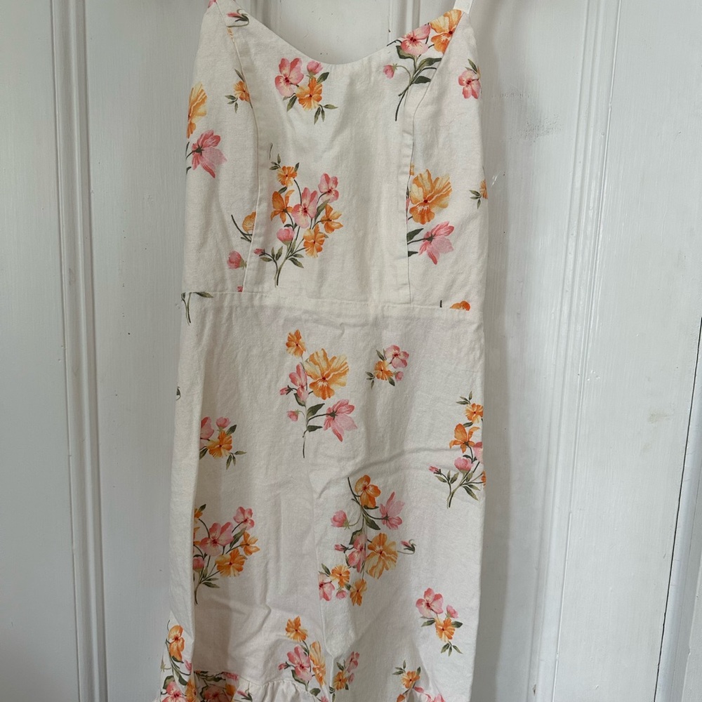 Old Navy Floral Mini Dress - Cream, Pink, Orange